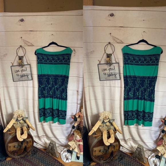 Rachel Rachel Roy; Green & Blue; Midi; Dress; L - Picture 6 of 8